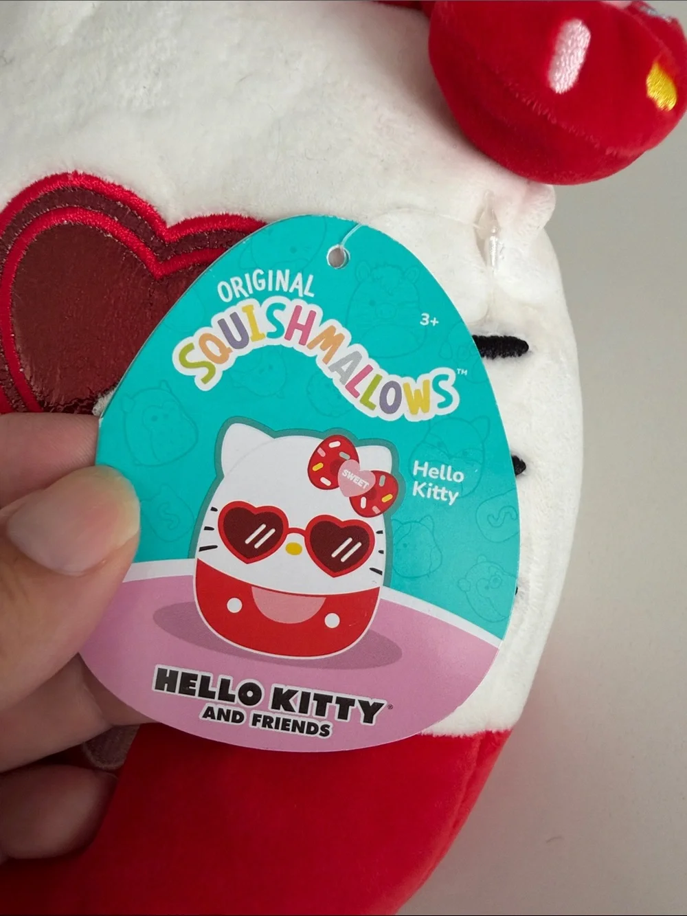 Squishmallows Hello Kitty White Red  Plush